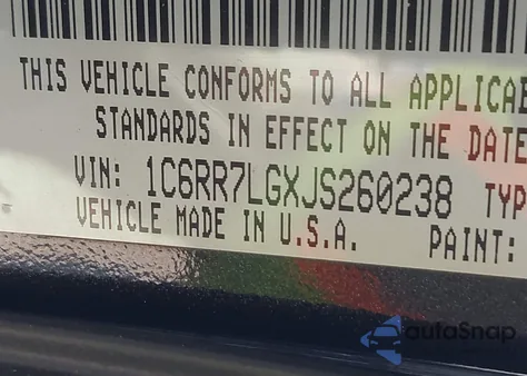 2018 Ram 1500 Big Horn 4X4 5'7 Box z USA, uszkodzony, nr VIN 1C6RR7LGXJS260238